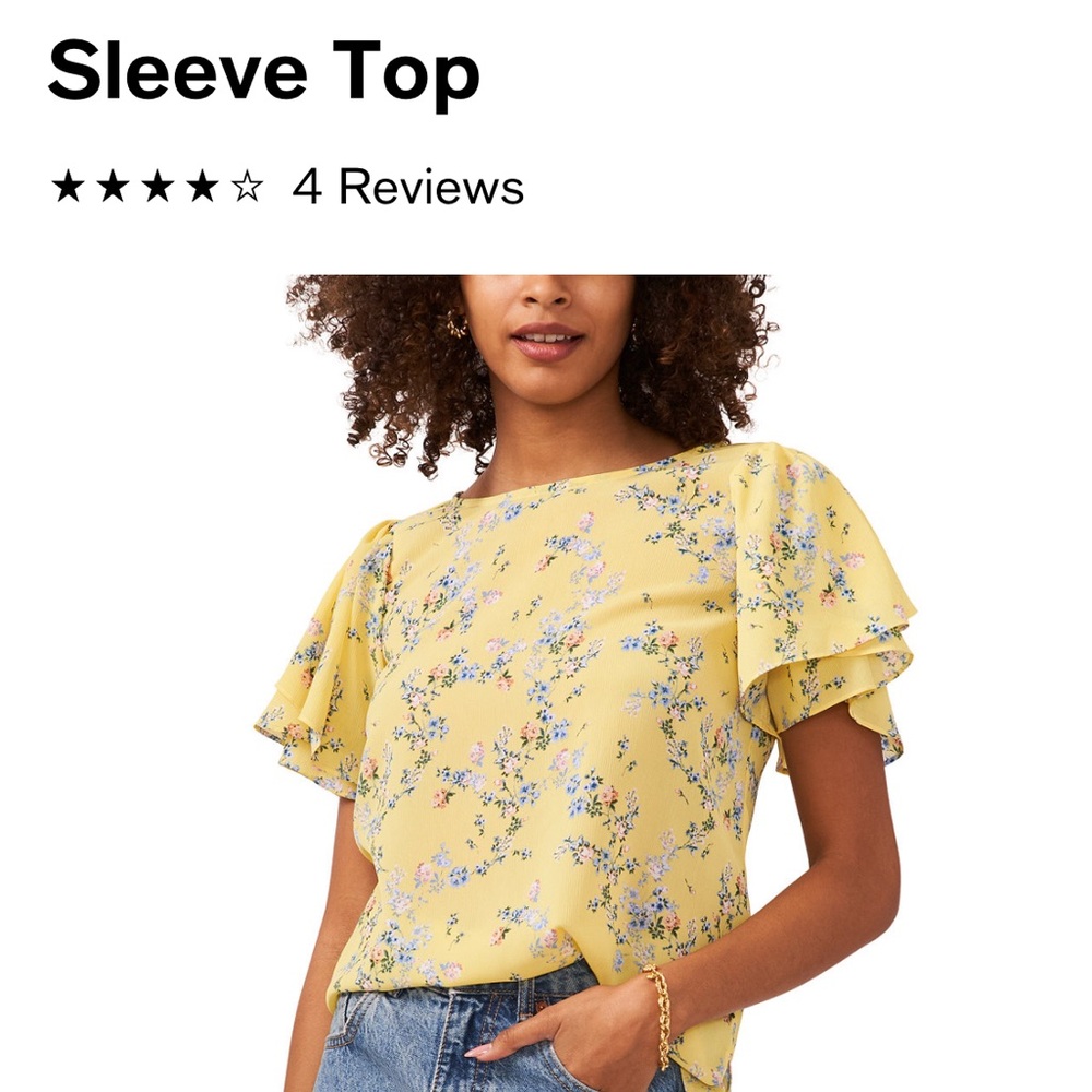 New with tags, Vince Camuto Flutter Sleeve shirt.